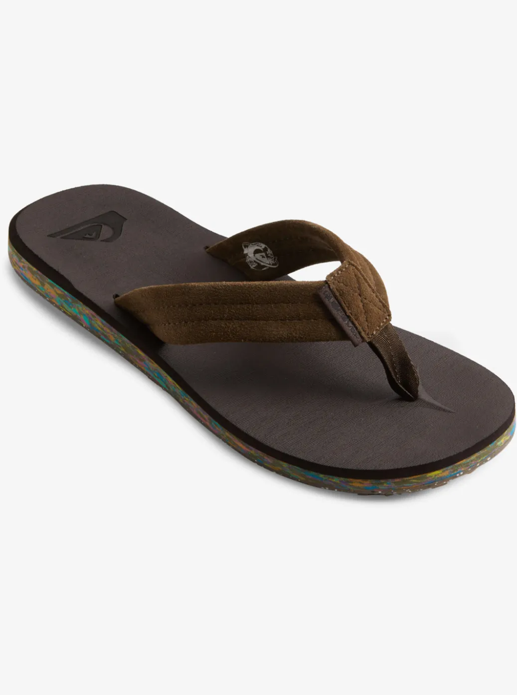 Discount Quiksilver Carver Suede Recycled Sandals Brown 2