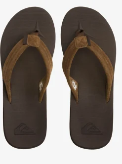 Discount Quiksilver Carver Suede Recycled Sandals Brown 2