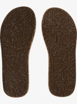 Discount Quiksilver Carver Suede Recycled Sandals Brown 2
