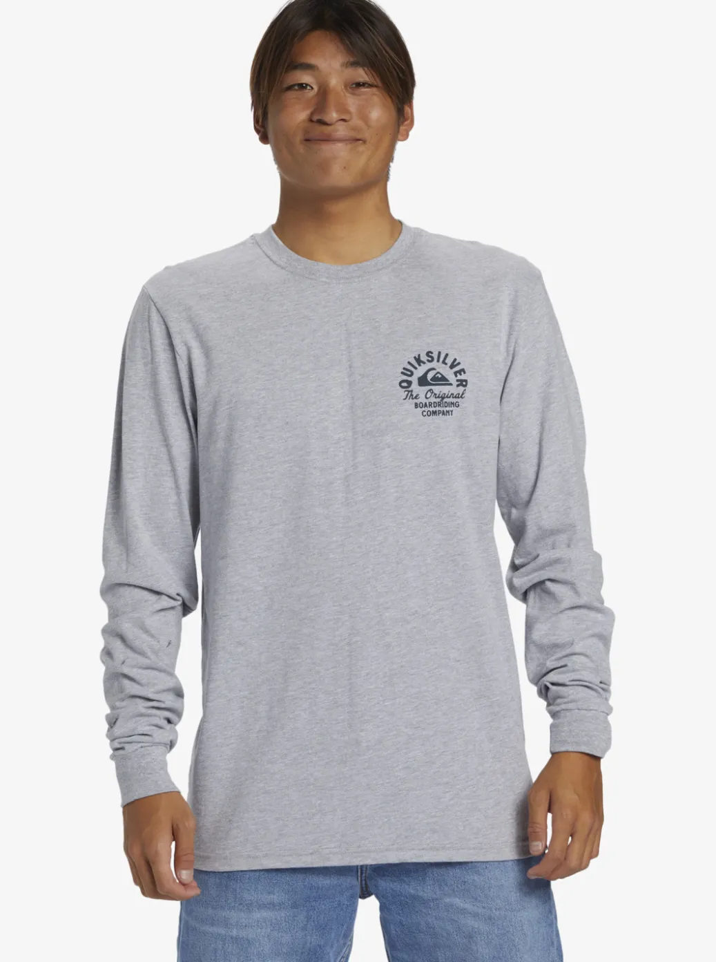 Hot Quiksilver Circled Script Long Sleeve T-Shirt Athletic Heather