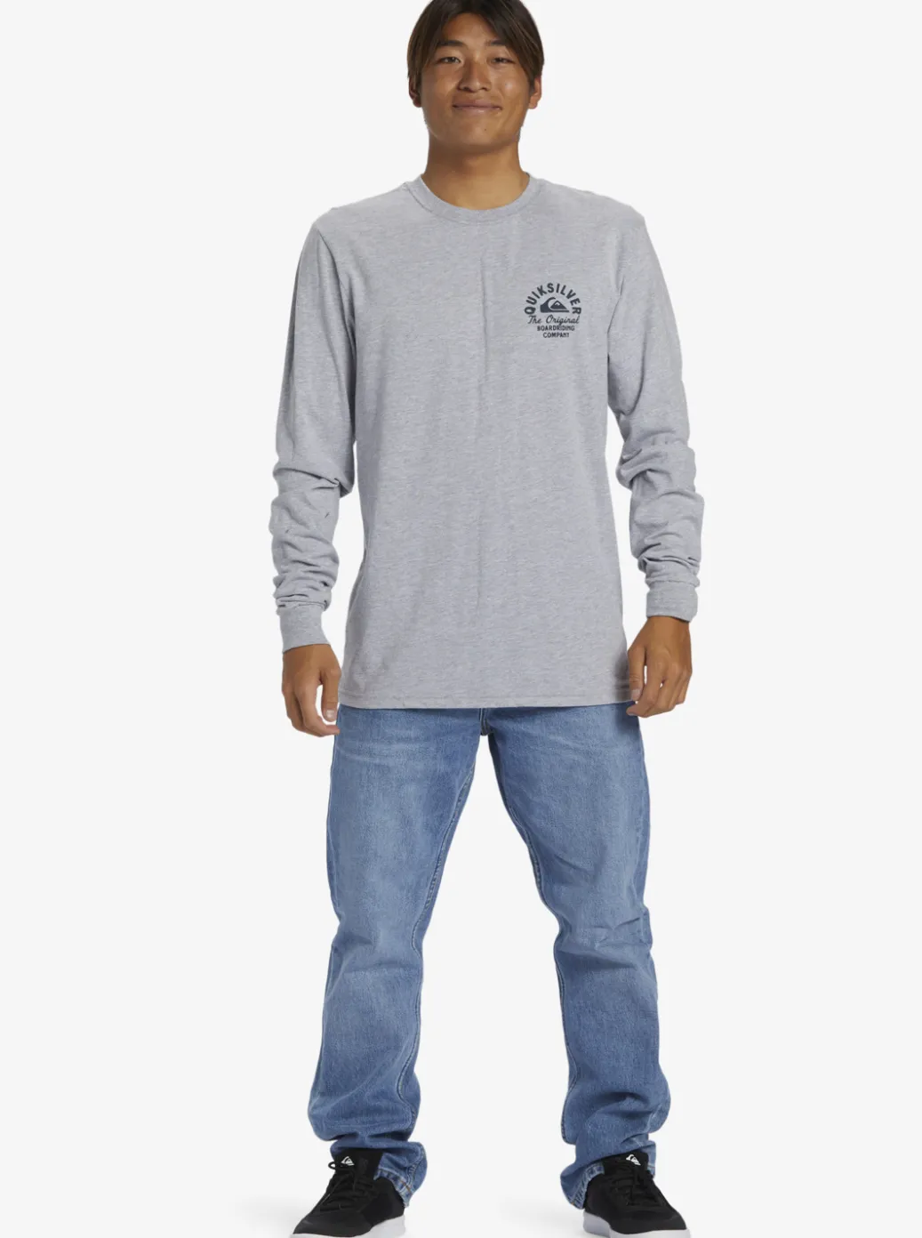 Hot Quiksilver Circled Script Long Sleeve T-Shirt Athletic Heather
