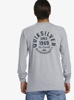 Hot Quiksilver Circled Script Long Sleeve T-Shirt Athletic Heather