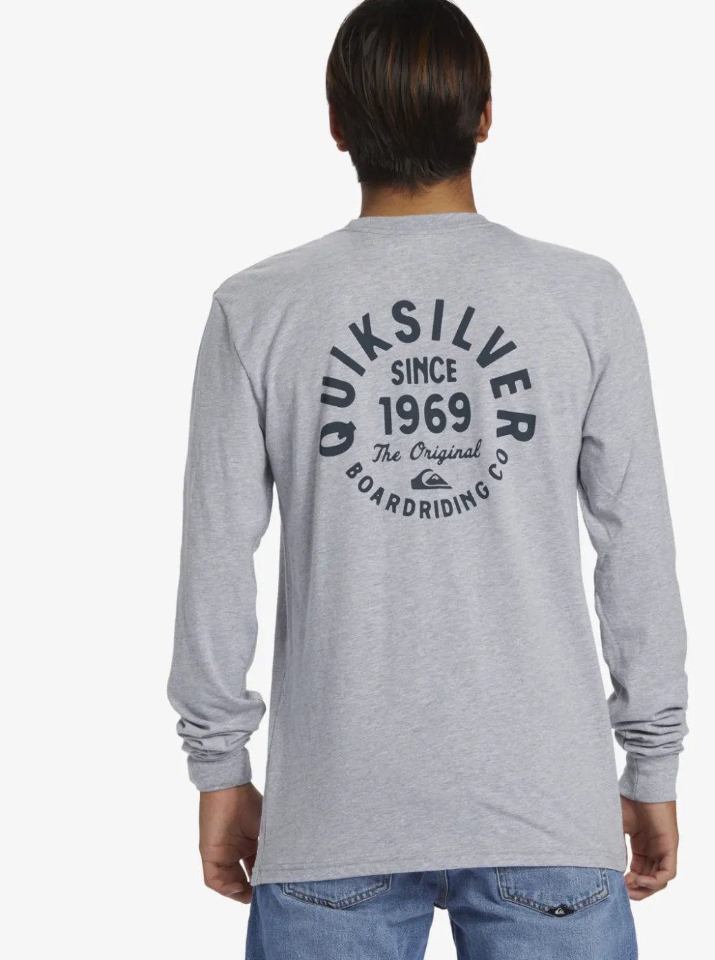 Hot Quiksilver Circled Script Long Sleeve T-Shirt Athletic Heather