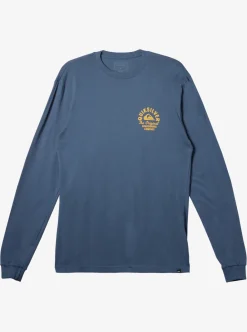 Sale Quiksilver Circled Script Long Sleeve T-Shirt Bering Sea