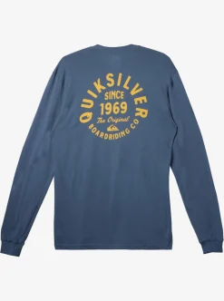 Sale Quiksilver Circled Script Long Sleeve T-Shirt Bering Sea