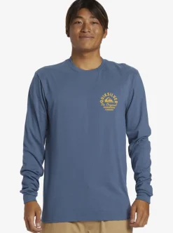 Sale Quiksilver Circled Script Long Sleeve T-Shirt Bering Sea
