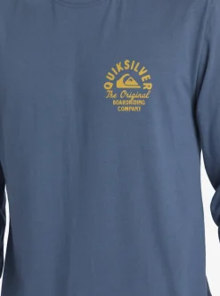 Sale Quiksilver Circled Script Long Sleeve T-Shirt Bering Sea