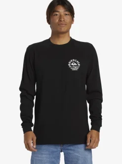 Best Quiksilver Circled Script Long Sleeve T-Shirt Black