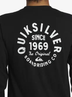 Best Quiksilver Circled Script Long Sleeve T-Shirt Black
