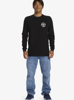 Best Quiksilver Circled Script Long Sleeve T-Shirt Black