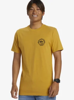 Best Quiksilver Circled Script T-Shirt Mustard