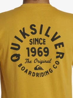 Best Quiksilver Circled Script T-Shirt Mustard