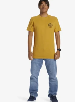 Best Quiksilver Circled Script T-Shirt Mustard