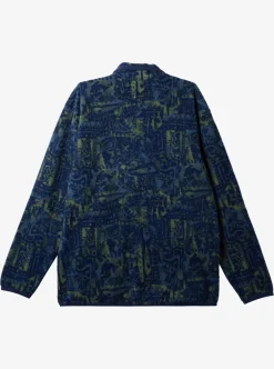 New Quiksilver Clean Coasts Zip-Up Fleece Naval Academy Nu Vintage