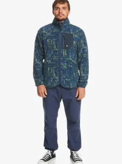 New Quiksilver Clean Coasts Zip-Up Fleece Naval Academy Nu Vintage