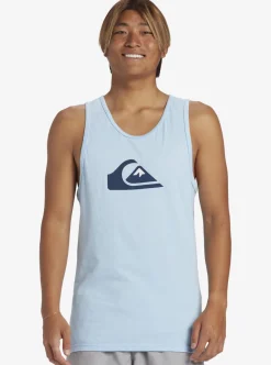Shop Quiksilver Comp Logo Tank Top Clear Sky