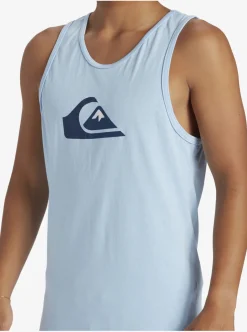 Shop Quiksilver Comp Logo Tank Top Clear Sky