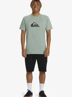 Shop Quiksilver Comp Logo T-Shirt Iceberg Green