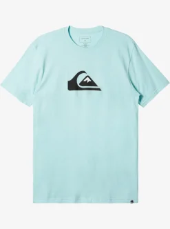 Cheap Quiksilver Comp Logo T-Shirt Pastel Turquoise