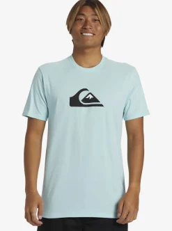 Cheap Quiksilver Comp Logo T-Shirt Pastel Turquoise
