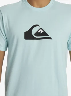 Cheap Quiksilver Comp Logo T-Shirt Pastel Turquoise