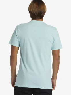 Cheap Quiksilver Comp Logo T-Shirt Pastel Turquoise