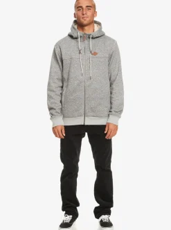 Cheap Quiksilver Cypress Keller Zip-Up Hoodie Light Grey Heather