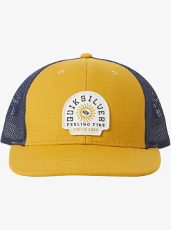 New Quiksilver Dawner Trucker Hat Mustard