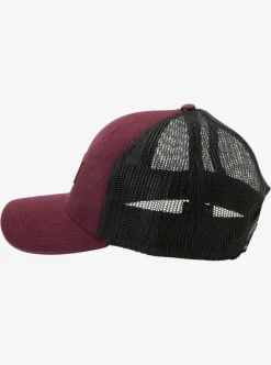 New Quiksilver Down The Hatch Trucker Hat Wine