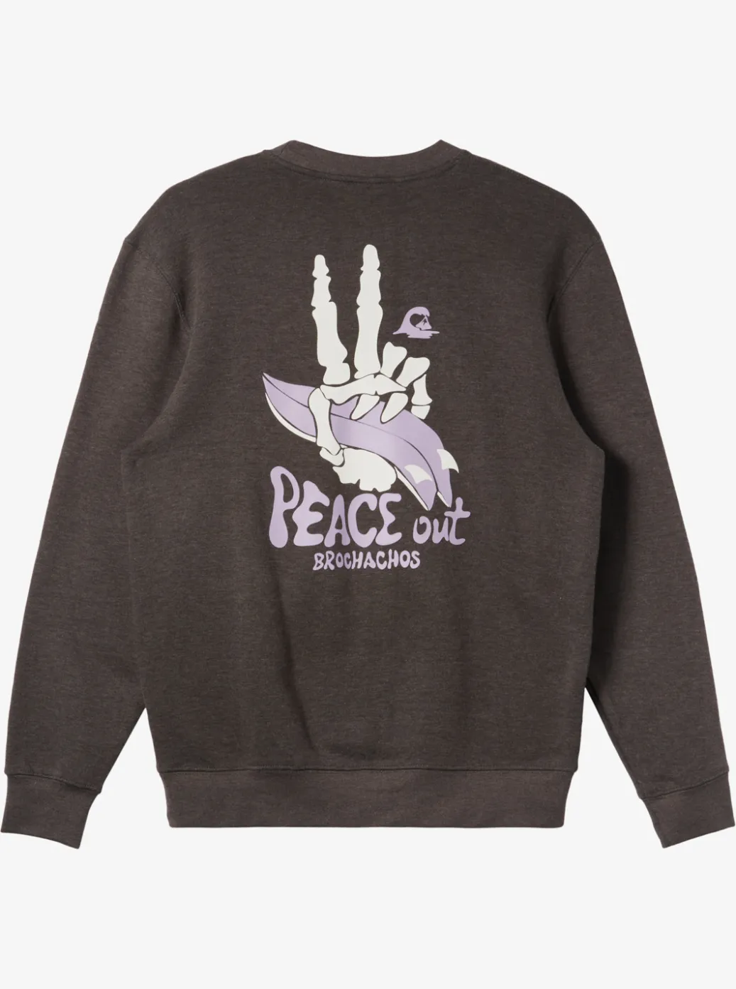 Shop Quiksilver E Peace Out Crew Neck Sweatshirt Charcoal Heather
