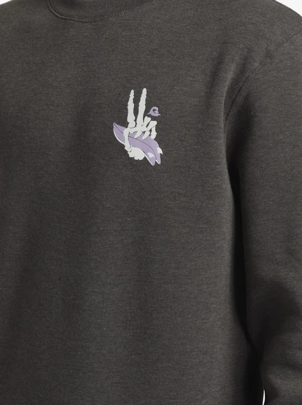 Shop Quiksilver E Peace Out Crew Neck Sweatshirt Charcoal Heather