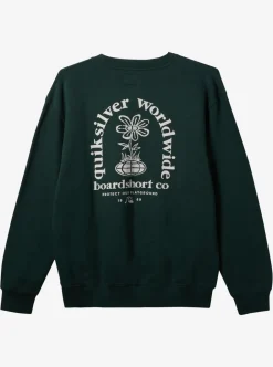 Best Quiksilver E Peace Out Crew Neck Sweatshirt Green
