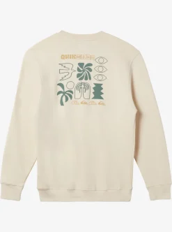 Cheap Quiksilver E Peace Out Crew Neck Sweatshirt Sandshell