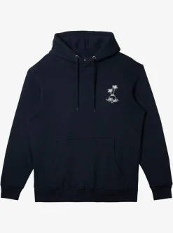 New Quiksilver E Rockin Hoodie Pullover Sweatshirt Midnight Navy