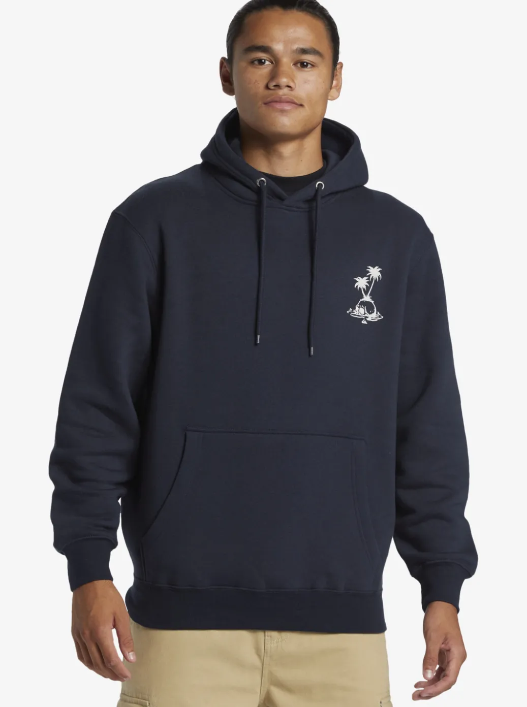 New Quiksilver E Rockin Hoodie Pullover Sweatshirt Midnight Navy