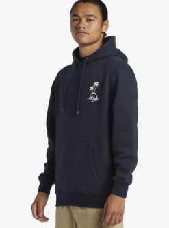 New Quiksilver E Rockin Hoodie Pullover Sweatshirt Midnight Navy