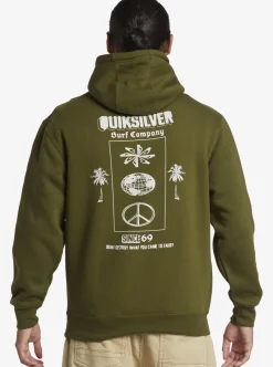 Best Quiksilver E Rockin Hoodie Pullover Sweatshirt Laurel Wreath