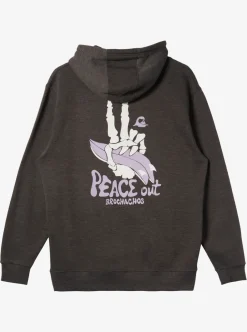 Hot Quiksilver E Rockin Hoodie Pullover Sweatshirt Charcoal Heather