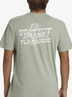 Sale Quiksilver Earthy Type T-Shirt Iceberg Green