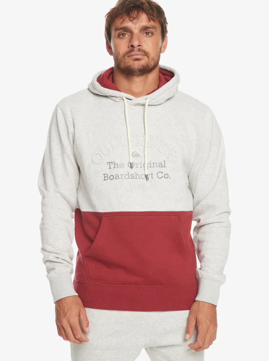 Best Quiksilver Emboss Hoodie Light Grey Heather