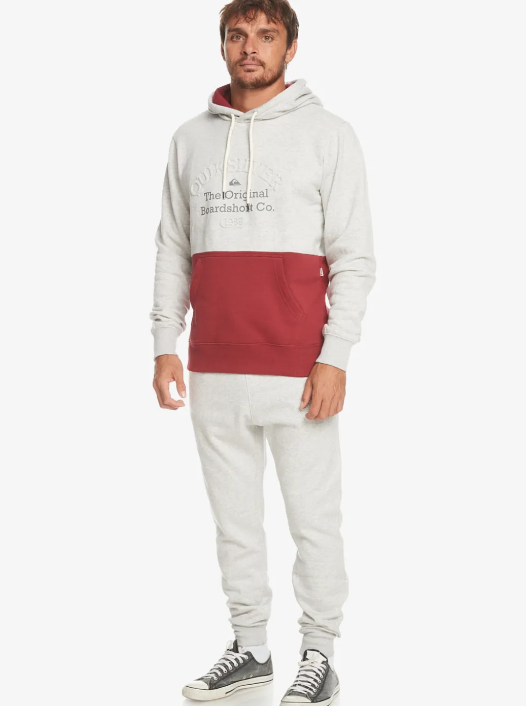 Best Quiksilver Emboss Hoodie Light Grey Heather