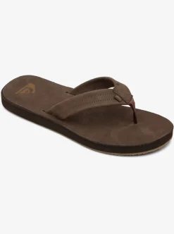 Discount Quiksilver Erreka Leather Sandals Brown/Brown/Brown