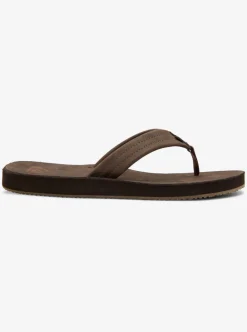Discount Quiksilver Erreka Leather Sandals Brown/Brown/Brown
