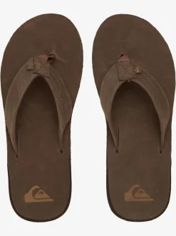 Discount Quiksilver Erreka Leather Sandals Brown/Brown/Brown