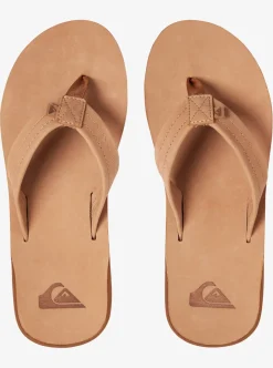 Flash Sale Quiksilver Erreka Leather Sandals Tan - Solid