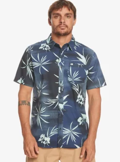 Shop Quiksilver Fade Out Short Sleeve Shirt Naval Academy Fade Out