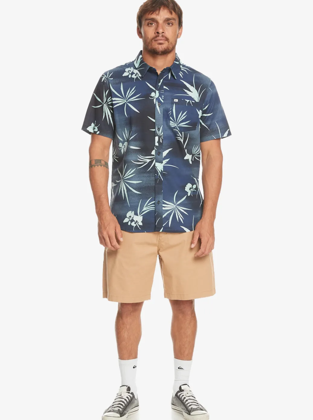 Shop Quiksilver Fade Out Short Sleeve Shirt Naval Academy Fade Out