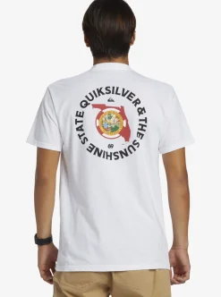 New Quiksilver Fl Flag Days T-Shirt White