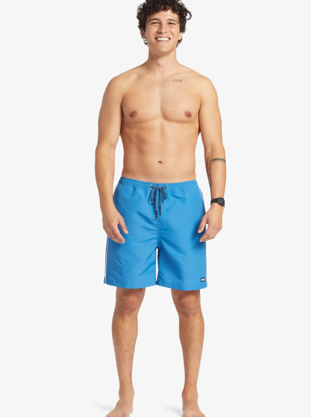 Cheap Quiksilver Flight Volley 18" Elastic Waist Shorts Deep Water
