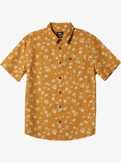 Fashion Quiksilver Future Hippie Short Sleeve Woven Shirt Mustard Future Hippy